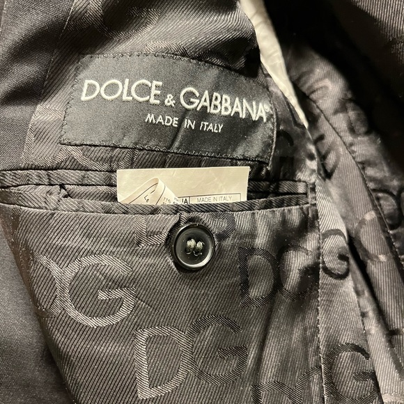 DOLCE & GABBANA men’s virgin wool and silk jacquard midnight black blazer sz 48 - Picture 7 of 16